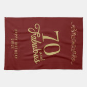 70 en Fabulous Elegant Ornament 70th Birthday Theedoek (Horizontaal)