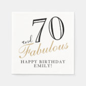 70 en Fabulous Elegant Script 70th Verjaardag Servet (Voorkant)