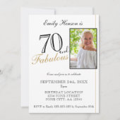 70 en Fabulous Elegant Script Foto Verjaardag Kaart (Voorkant)