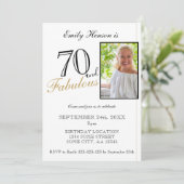 70 en Fabulous Elegant Script Foto Verjaardag Kaart (Staand voorkant)