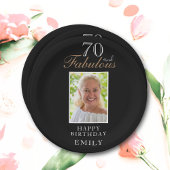 70 en Fabulous Elegant Script Photo 70th Birthday Papieren Bordje