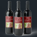 70 en Fabulous Elegant Script Photo 70th Birthday Wijn Etiket<br><div class="desc">70 en Fabulous Elegant Script Photo 70th Birthday Wine Label. Gezegde 70 en geweldig is in modern script. Maak je eigen 70ste verjaardagsfeestje wijnetiketten voor haar. Pas met de naam en het leeftijdsaantal aan en neem uw foto in de sjabloon op.</div>