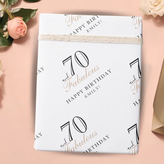 70 en Fabulous Elegant Vrouw 70e Verjaardag Cadeaupapier