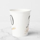 70 en Fabulous Elegant White Script Birthday Papieren Bekers (Rechts)