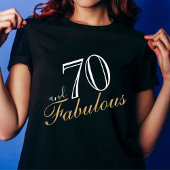 70 en Fabulous Elegant White Script Birthday T-shirt