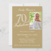 70 en Fabulous Elegante Foto Verjaardag Kaart (Voorkant)