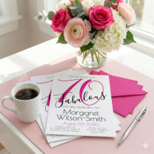 70 en Fabulous Elegante Roze Zwart 70ste Verjaarda
