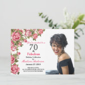 70 en Fabulous Floral | 70e verjaardag van de uitn Kaart (Staand voorkant)