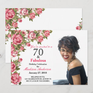70 en Fabulous Floral 70e verjaardag van de uitn Kaart