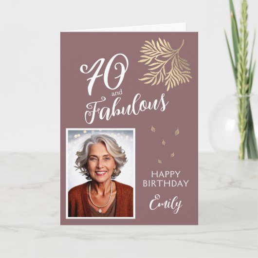 70 en Fabulous Foliage 70th Verjaardag Foto Kaart (Voorkant)