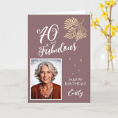 70 en Fabulous Foliage 70th Verjaardag Foto Kaart (Gele Bloem)