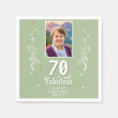 70 en Fabulous Foliage 70th Verjaardag Foto Servet (Voorkant)