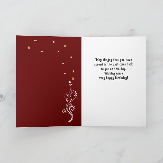 70 en Fabulous Foliage Red 70th Birthday Foto Kaart (Binnen)