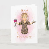 70 en Fabulous Funny Lady 70th Birthday Cartoon Kaart (Voorkant)