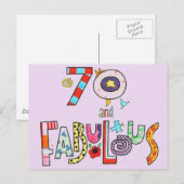 70 en Fabulous Gelukkige 70ste Verjaardag Briefkaart (Voorkant / Achterkant)