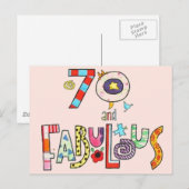 70 en Fabulous Gelukkige 70ste Verjaardag Briefkaart (Voorkant / Achterkant)