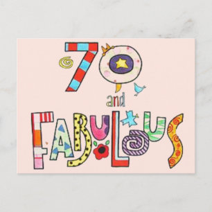 70 en Fabulous Gelukkige 70ste Verjaardag Briefkaart