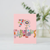 70 en Fabulous Gelukkige 70ste Verjaardag Briefkaart (Staand voorkant)