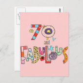 70 en Fabulous Gelukkige 70ste Verjaardag Briefkaart (Voorkant / Achterkant)