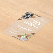 70 en Fabulous Gold Glitter 2 Foto 70e verjaardag Acryl Uitnodigingen (Laagn)