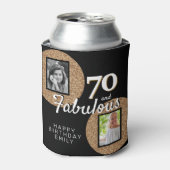 70 en Fabulous Gold Glitter 2 Foto 70e verjaardag Blikjeskoeler (Blikje Voorkant)