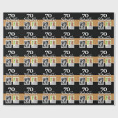 70 en Fabulous Gold Glitter 2 Foto 70e verjaardag Cadeaupapier (Vlak)