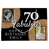 70 en Fabulous Gold Glitter 2 Foto 70e verjaardag Groot Cadeauzakje (Voorkant)