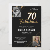 70 en Fabulous Gold Glitter 2 Foto 70e verjaardag Kaart (Voorkant)