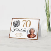 70 en Fabulous Gold Glitter 2 Foto 70e verjaardag Kaart (Voorkant)