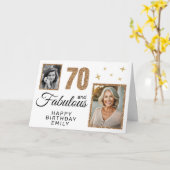 70 en Fabulous Gold Glitter 2 Foto 70e verjaardag Kaart (Gele Bloem)
