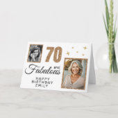 70 en Fabulous Gold Glitter 2 Foto 70e verjaardag Kaart (Voorkant)