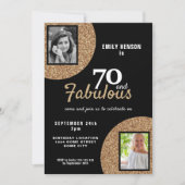70 en Fabulous Gold Glitter 2 Foto 70e verjaardag Kaart (Voorkant)