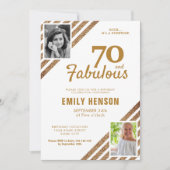 70 en Fabulous Gold Glitter 2 Foto 70e verjaardag Kaart (Voorkant)