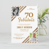 70 en Fabulous Gold Glitter 2 Foto 70e verjaardag Kaart (Staand voorkant)