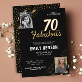 70 en Fabulous Gold Glitter 2 Foto 70e verjaardag Kaart