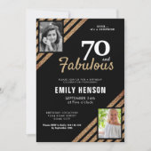 70 en Fabulous Gold Glitter 2 Foto 70e verjaardag Kaart (Voorkant)