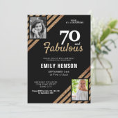 70 en Fabulous Gold Glitter 2 Foto 70e verjaardag Kaart (Staand voorkant)