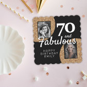 70 en Fabulous Gold Glitter 2 Foto 70e verjaardag Kartonnen Onderzetters