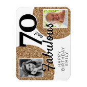 70 en Fabulous Gold Glitter 2 Foto 70e verjaardag Magneet (Verticaal)
