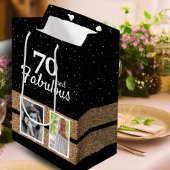 70 en Fabulous Gold Glitter 2 Foto 70e verjaardag Medium Cadeauzakje