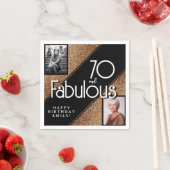 70 en Fabulous Gold Glitter 2 Foto 70e verjaardag Servet (Insitu)