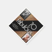 70 en Fabulous Gold Glitter 2 Foto 70e verjaardag Servet (Hoek)