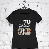 70 en Fabulous Gold Glitter 2 Foto 70e verjaardag T-shirt