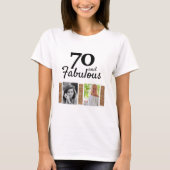 70 en Fabulous Gold Glitter 2 Foto 70e verjaardag T-shirt (Voorkant)