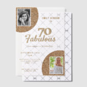 70 en Fabulous Gold Glitter 2 Foto 70e verjaardag Vellum Uitnodigingen (Offset (Uitnodiging))