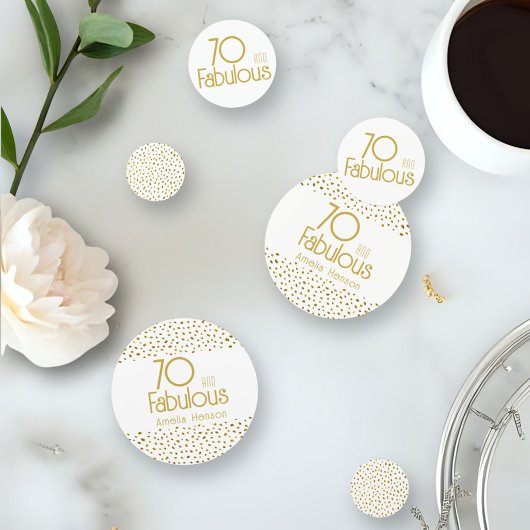 70 en Fabulous Gold Glitter 70e verjaardag Confetti