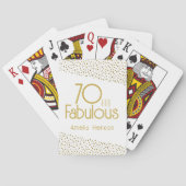 70 en Fabulous Gold Glitter 70th Birthday Pokerkaarten (Achterkant)