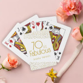 70 en Fabulous Gold Glitter 70th Birthday Pokerkaarten