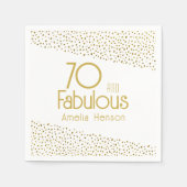70 en Fabulous Gold Glitter 70th Birthday Servet (Voorkant)