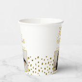 70 en Fabulous Gold Glitter Photo 70th Birthday Papieren Bekers (Links)